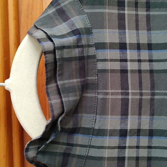 ESKANDAR Plaid Blouse Cotton Sz 0 Mandarin Collar - Picture 7 of 9
